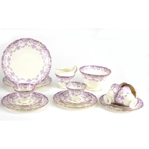 2379 - Paragon part tea service, decorated with flowers including trio's