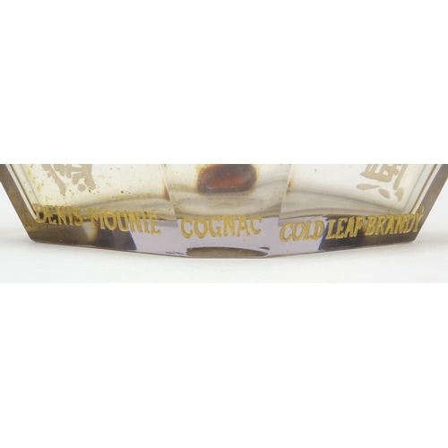 491A - Denis-Mounie gold leaf cognac glass decanter, 22.5cm high