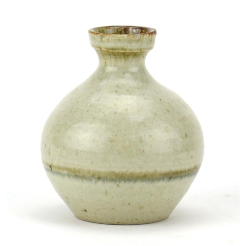 540 - David Leach Lowerdown pottery bud vase, impressed marks, 9.5cm high