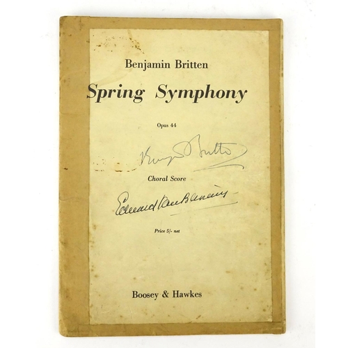 125 - Boosey & Hawkes Spring Symphony Choral Score, signed by Benjamin Britten and Edward Van Beinum