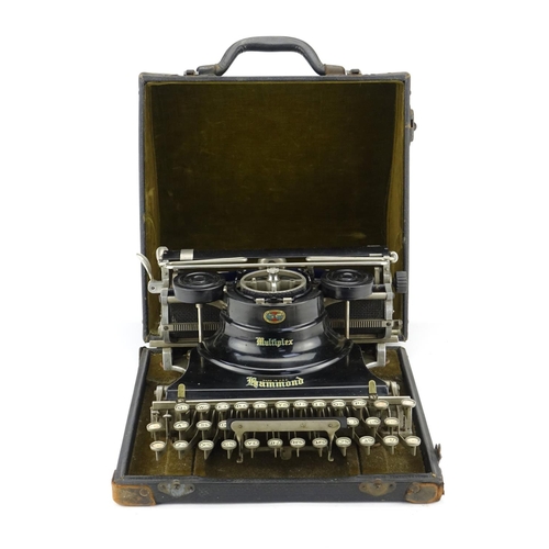 84 - Black Multiplex Hammond typewriter with case