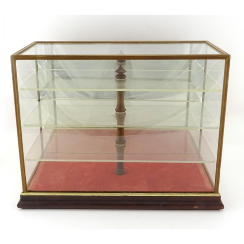 2098 - Glazed table display case with three shelves, 32cm H x 42.5cm W x 21cm D