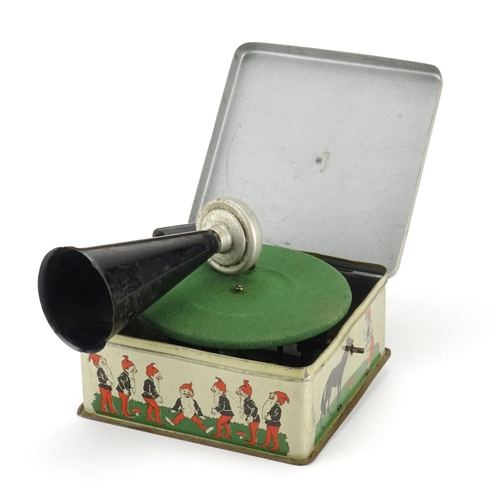 85 - Vintage German tinplate Pigmyphone by bing, 16cm wide