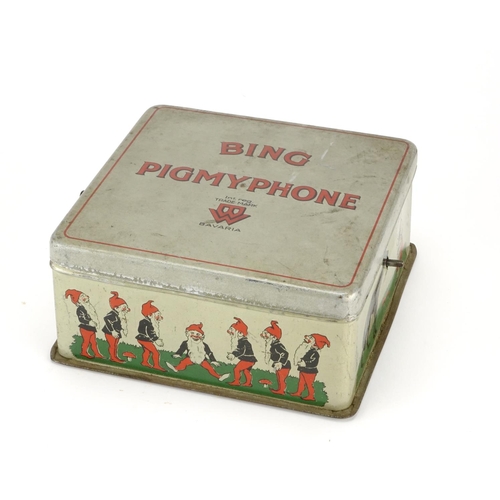 85 - Vintage German tinplate Pigmyphone by bing, 16cm wide