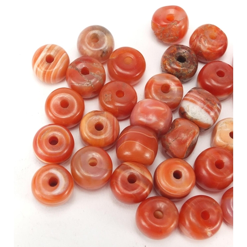 460 - Group of Islamic agate beads, approximately 1.3cm in diameter, approximate weight 170.0g