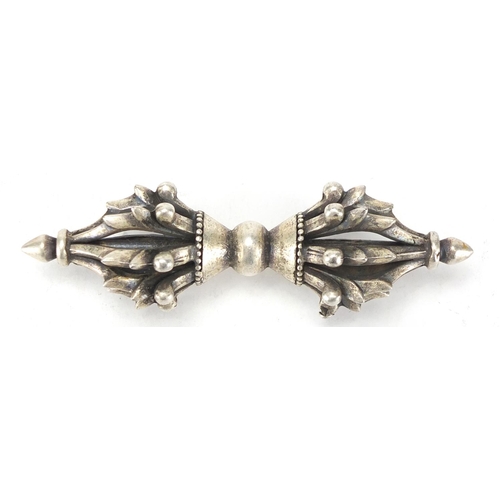 444 - Tibetan silver coloured metal Dorje, 9.5cm in length, approximate weight 69.2g
