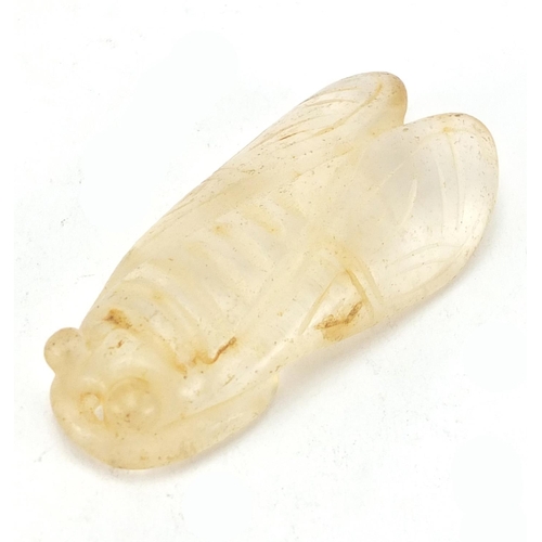 445 - Islamic carved crystal insect, 7.5cm in length, approximate weight 46.7g