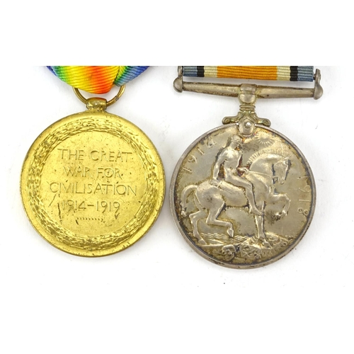 192 - British Military World War I pair awarded to 841084CPR.A.J.PAGE.87-CAN.INF.