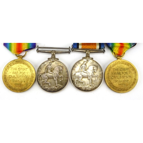 194 - Two British Military World War I Royal Sussex Regiment pair's awarded to SD-3140PTE.D.HYLAND.R.SUSS.... 