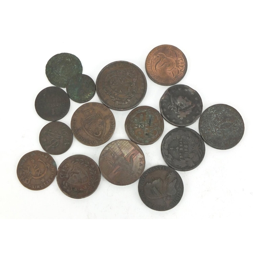 687 - Antique World copper tokens