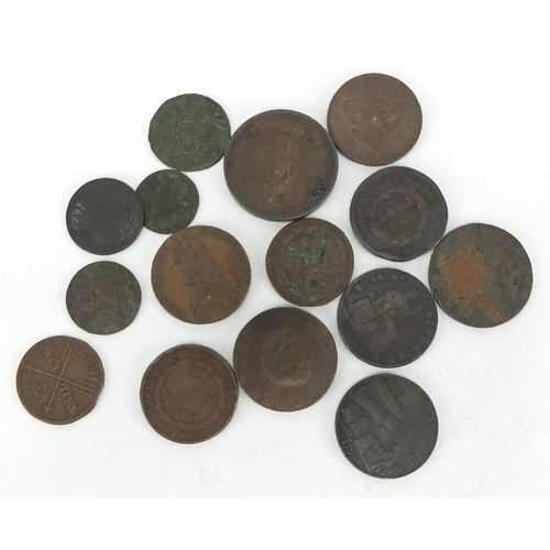 687 - Antique World copper tokens