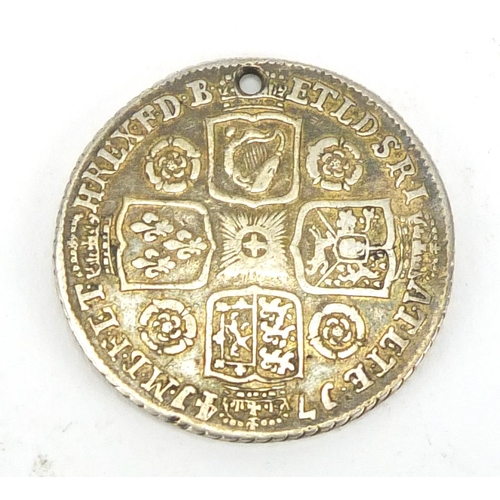 685 - George II 1741 silver shilling, 2.5cm in diameter, approximate weight 5.9g