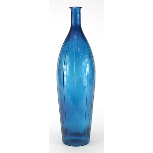 88 - Antique style blue glass bottle, 49cm high