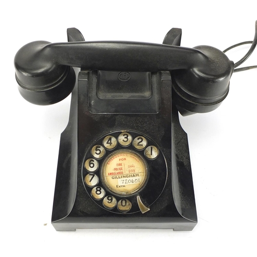 135 - Vintage black Bakelite AEP dial telephone