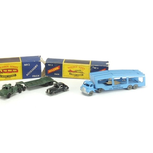345 - Three Matchbox series by Lesney die cast vehicles and one other