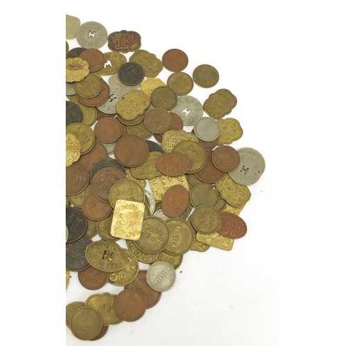 680 - Antique and later tokens including Halstead and A.Q. May & Sons