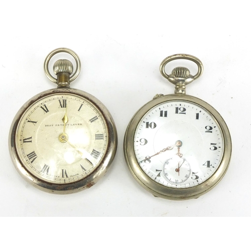 235 - Two gentleman's open face pocket watches, one with enamelled dial