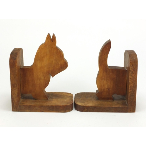 384 - Pair of Art Deco Scottie dog wooden bookends, the largest 19cm high