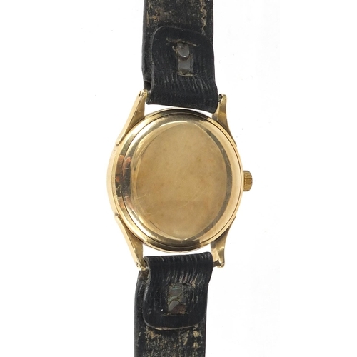 780 - Gentleman's 9ct gold Omega automatic wristwatch, 3.3cm in diameter