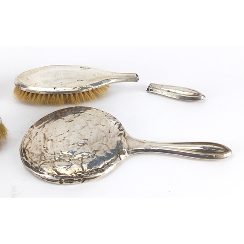 294 - Silver dressing table items including brushes, various hallmarks