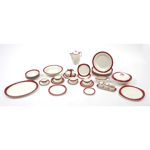 411 - Midwinter Stylecraft Polka Dot tea and dinnerware including coffee pot