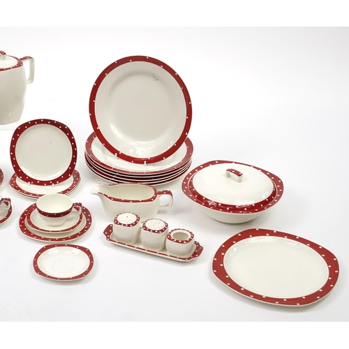 411 - Midwinter Stylecraft Polka Dot tea and dinnerware including coffee pot