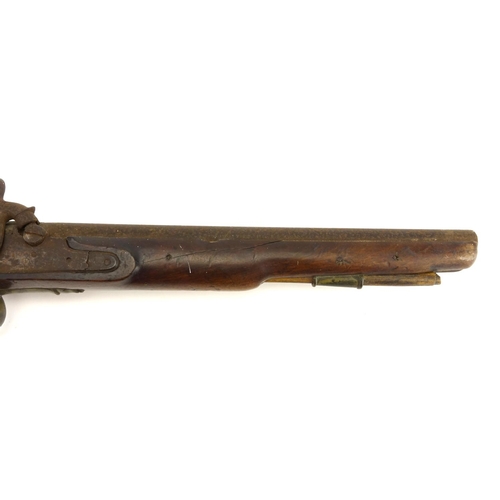 236 - 19th century percussion cap pistol, 48cm in length