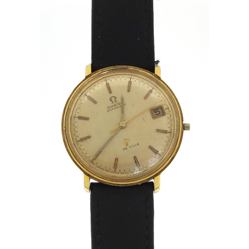 784 - Gentleman's gold plated Omega Deville automatic wristwatch with date dial, the case numbered 166033,... 