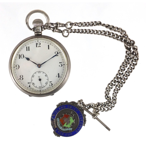 810 - Gentleman's silver Tavannes open face pocket watch with subsidiary dial, the movement numbered 13573... 
