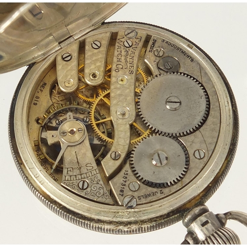 810 - Gentleman's silver Tavannes open face pocket watch with subsidiary dial, the movement numbered 13573... 