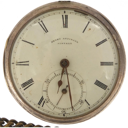 809 - Gentleman's silver Thomas Fox open face pocket watch with fusee movement, numbered 12025, the dial m... 