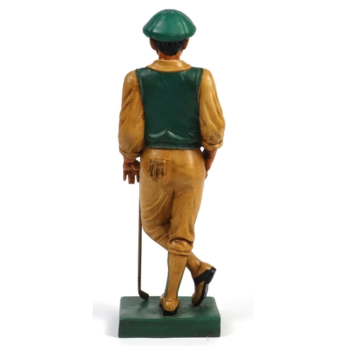 2047 - Large hand painted figure of a golfer, 77cm high