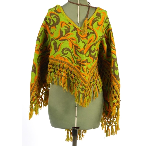 2489 - 1980's sequin blouse and two 1960's poncho's