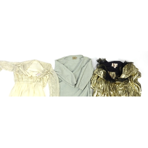 2480 - Two 1980's ball gowns and an evening dress comprising Sara Sturgeron, Jack Bryan size 10 and Kofi An... 