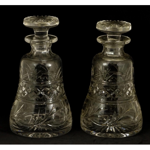 2187 - Pair of Stuart cut crystal decanters, each 22cm high