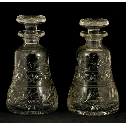 2187 - Pair of Stuart cut crystal decanters, each 22cm high