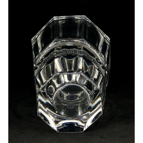 2162 - Baccarat crystal Edith vase vase of octagonal tapering form, 18cm high