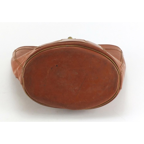 134 - Vintage brown faux leather holdall, 29cm wide