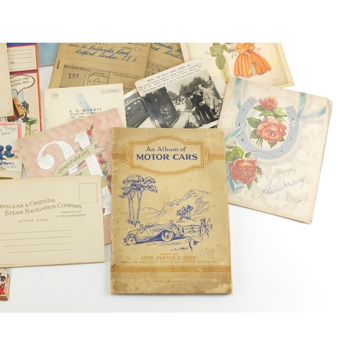 662 - Ephemera including Ministry of Food ration books, postcards, greetings telegrams and greetings cards