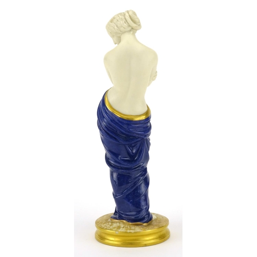 452 - Royal Worcester porcelain figurine of a semi nude maiden, factory marks and numbered 2 57 to the bas... 