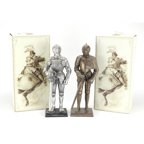 109 - Myths and Legends Historical Night Collection, two suits of armour, each 32.5cm high, with boxes