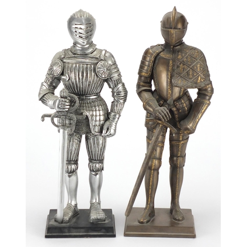 109 - Myths and Legends Historical Night Collection, two suits of armour, each 32.5cm high, with boxes