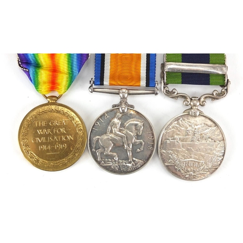 175 - British Military World War I medal group including George V India general service with Afghanistan N... 