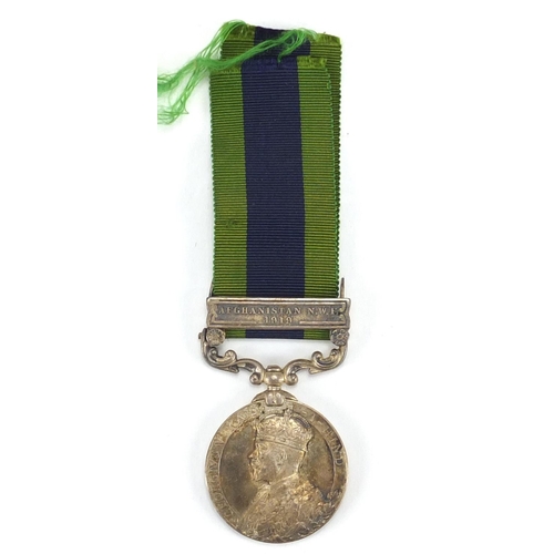 186 - British Military World War I India general service medal with Afghanistan N.W.F.1919 bar awarded to ... 