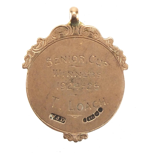 161 - 9ct gold and enamel Midland Daily Telegraph Challenge Cup jewel, engraved Senior Cup Winners 1924-25... 