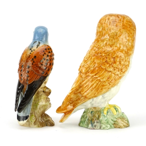 2409 - Two Beswick birds comprising a Barn owl and Falcon, numbered 1046 and 2316, the largest 19.5cm high