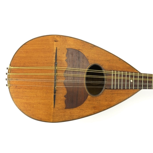 2091 - Italian mandolin by E Pedrazzoli, paper label to the interior, 60cm in length