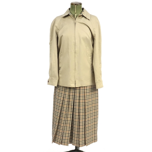 2467 - 1970's Daks tartan design skirt suit, size 32 and 35
