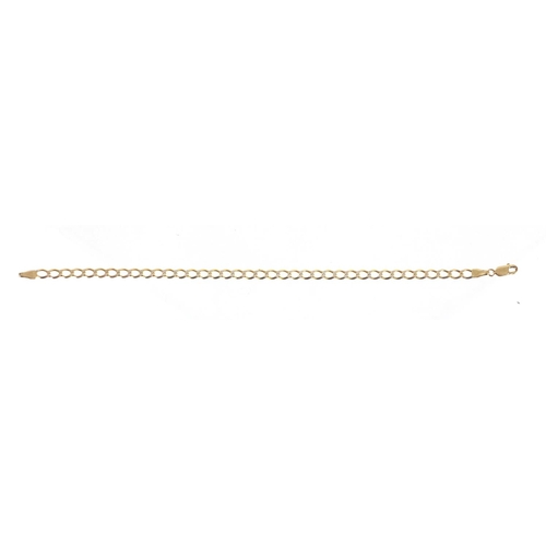 2820 - 9ct two tone gold curb link bracelet, 20cm in length, approximate weight 3.3g