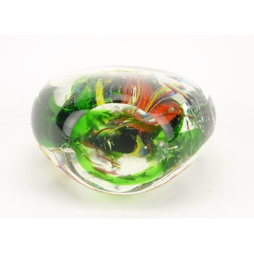 2194 - Large colourful glass fish paperweight, 16cm high